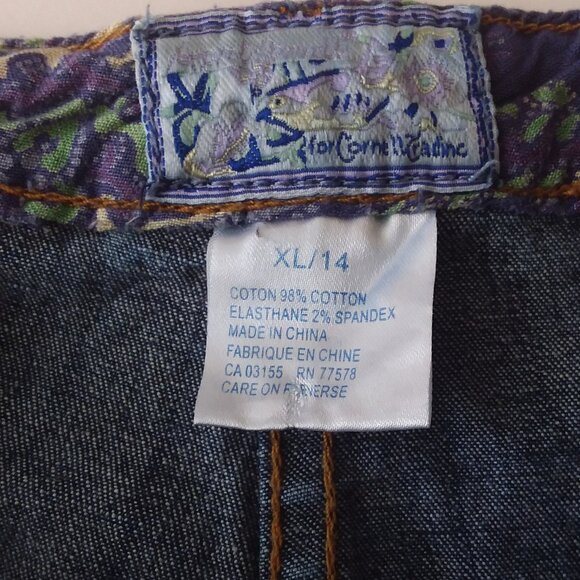 #094 April Cornell Women's 14 (XL) Denim Blue Jeans Wide Leg High-Rise - Picture 4 of 7